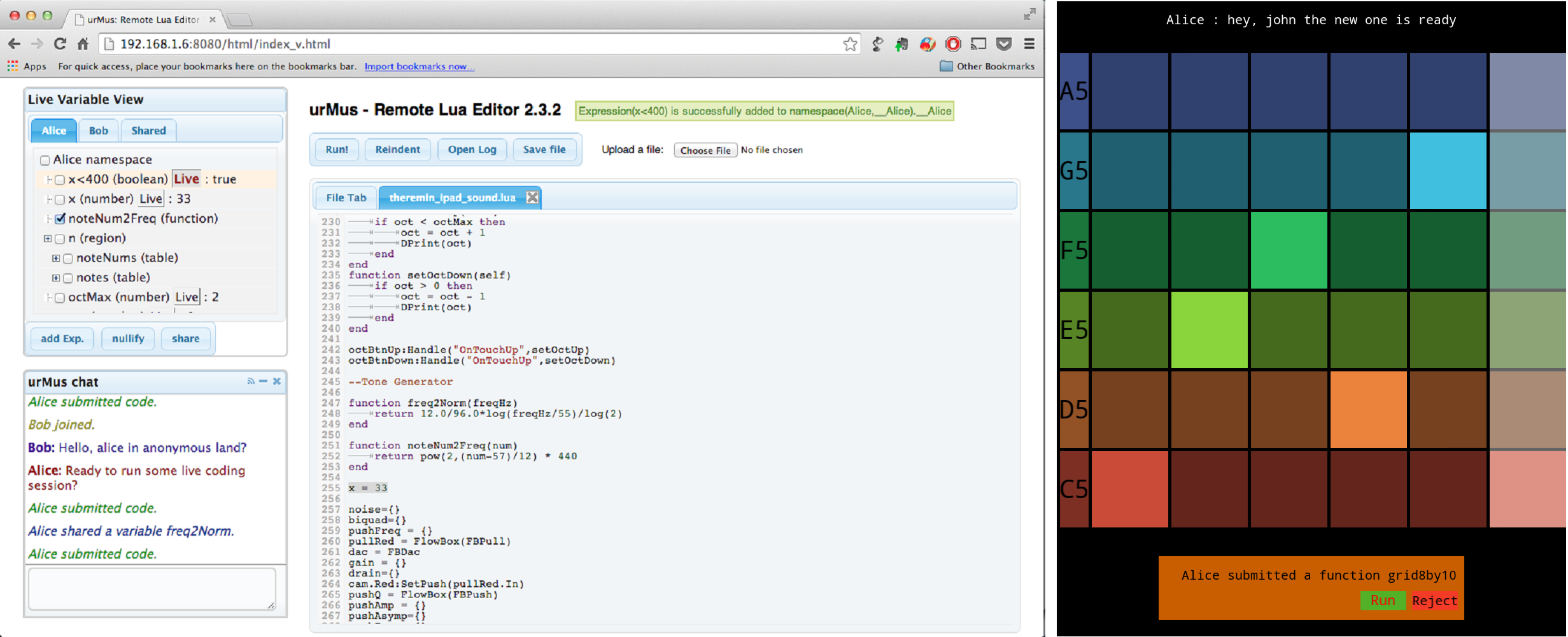 The current version of the UrMus programming environment